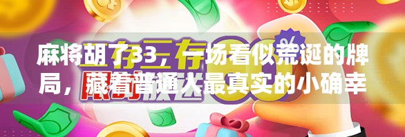 麻将胡了33,一场看似荒诞的牌局,藏着普通人最真实的小确幸
