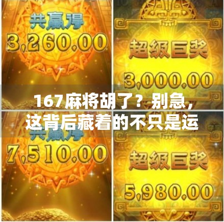 167麻将胡了？别急，这背后藏着的不只是运气，还有你没看懂的人生牌局