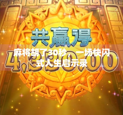 麻将胡了30秒，一场快闪式人生启示录