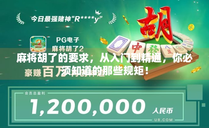 麻将胡了的要求,从入门到精通,你必须知道的那些规矩! 麻将胡了的要求,从入门到精通,你必须知道的那些规矩!