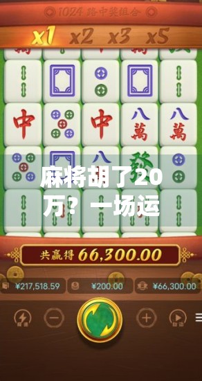 麻将胡了20万?一场运气与算计的博弈,背后藏着多少你不知道的真相! 麻将胡了20万?一场运气与算计的博弈,背后藏着多少你不知道的真相!