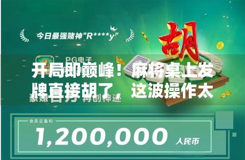 开局即巅峰！麻将桌上发牌直接胡了，这波操作太离谱，网友，我怀疑你作弊！