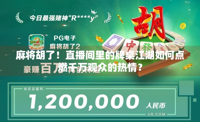麻将胡了!直播间里的牌桌江湖如何点燃千万观众的热情?